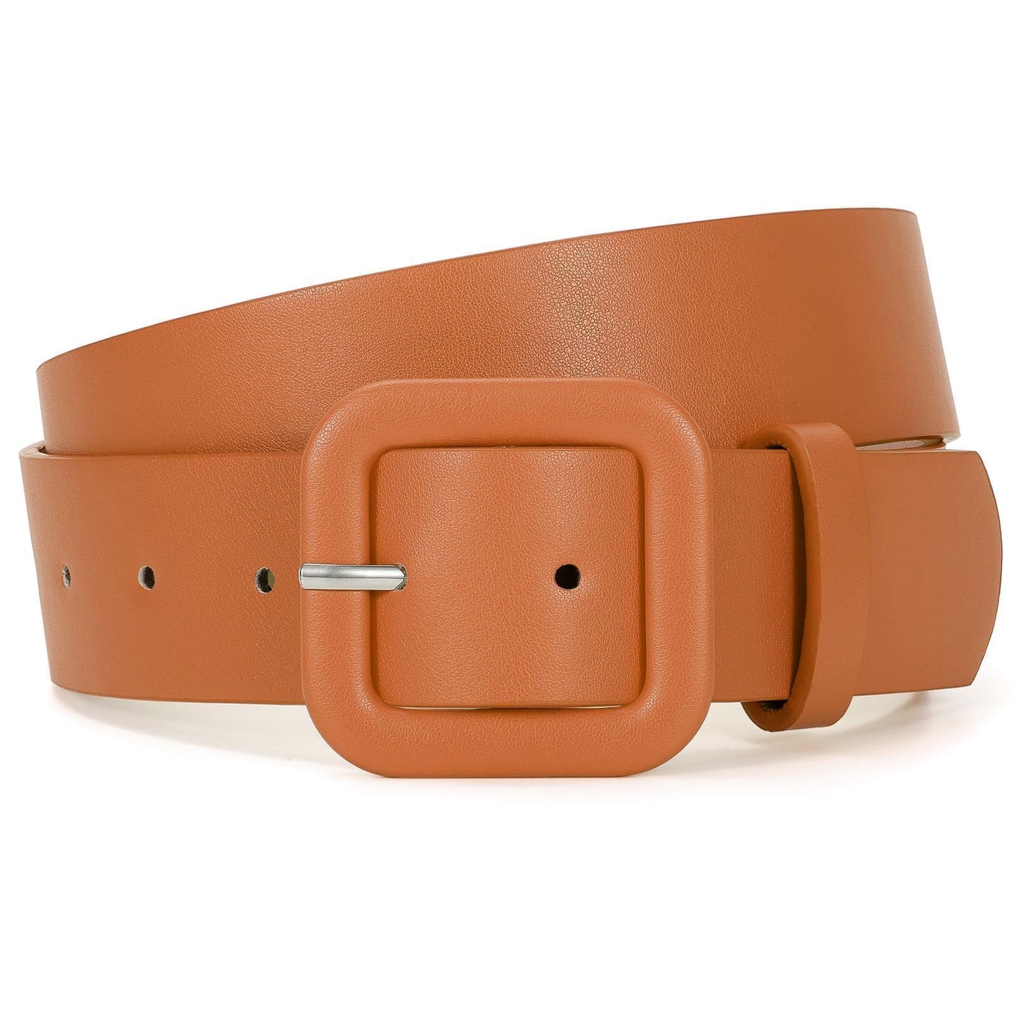 HOTWHIPPY Women Leather Belt Candy Color Fashion Square Buckle Belt Ladies Belt for Jeans Pants Dresses