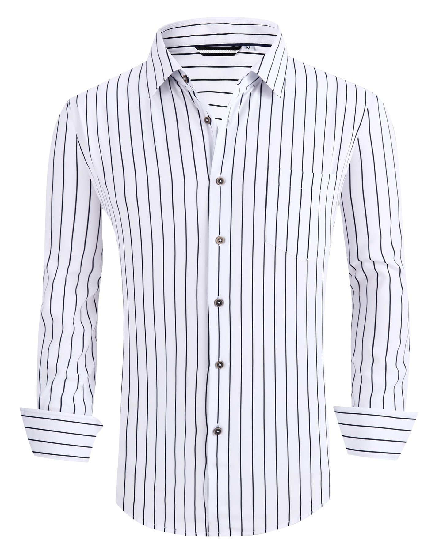 HOTAlex Vando Mens Wrinkle Free 4-Way Stretch Print Business Casual Shirt | Wrinkle resistant, Machine washable, Classic check Pattern, True-to-size cut, Business & Daily, Easy outfit pairing
