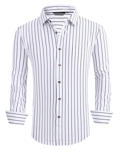 HOTAlex Vando Mens Wrinkle Free 4-Way Stretch Print Business Casual Shirt | Wrinkle resistant, Machine washable, Classic check Pattern, True-to-size cut, Business & Daily, Easy outfit pairing