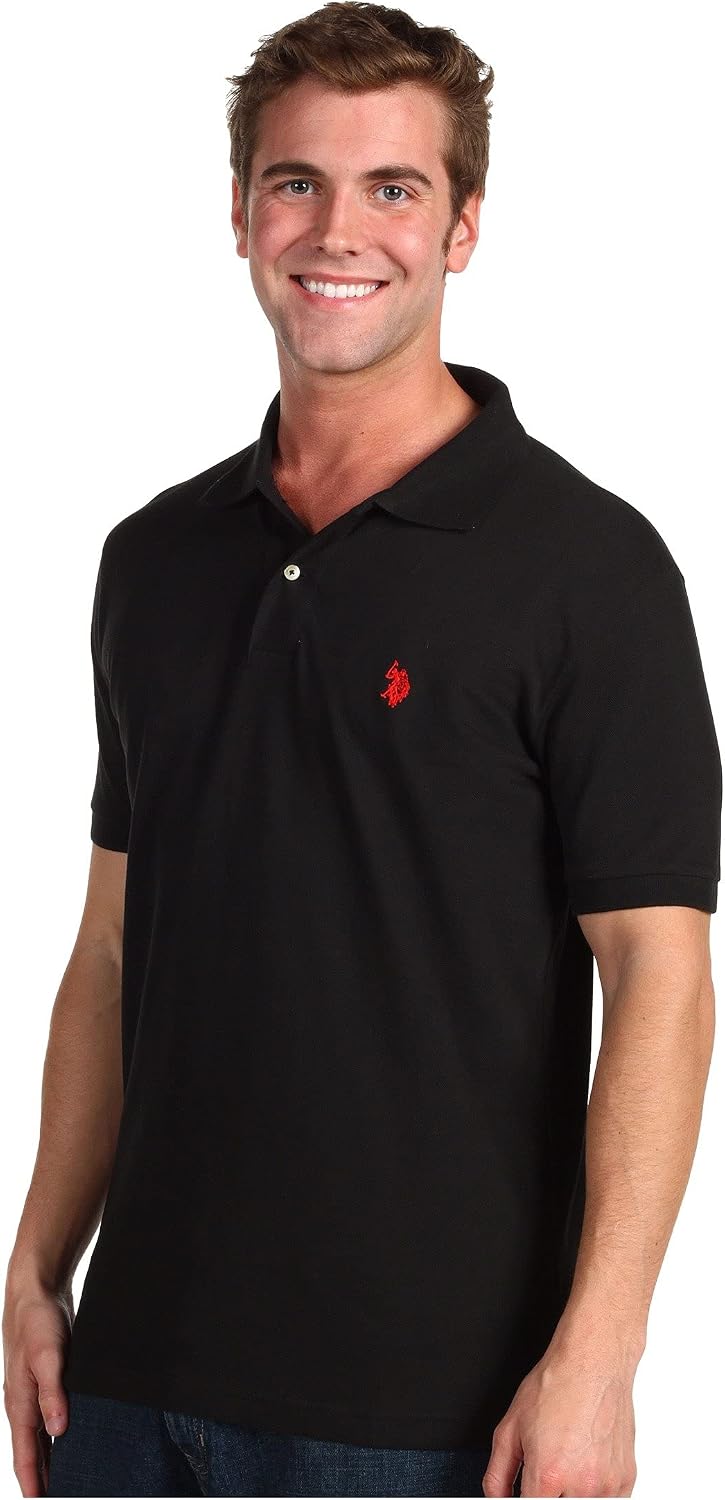 HOTU.S. Polo Assn. Men's Classic Polo Shirt, Two-Button Closure Pique Polo Shirt, Summer Fashion Golf Shirt | Two-Button Closure Pique Polo Shirt, Summer Fashion Golf Shirt
