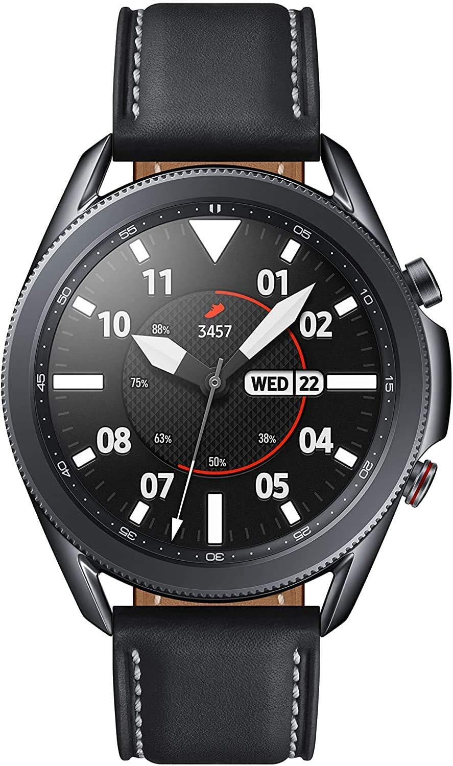 HOTSamsung Galaxy Watch 3 (45mm, GPS, Bluetooth) Smart Watch with Advanced Health Monitoring, Fitness Tracking, and Long Lasting Battery - Mystic Black (Renewed)