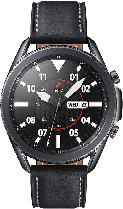 HOTSamsung Galaxy Watch 3 (45mm, GPS, Bluetooth) Smart Watch with Advanced Health Monitoring, Fitness Tracking, and Long Lasting Battery - Mystic Black (Renewed)