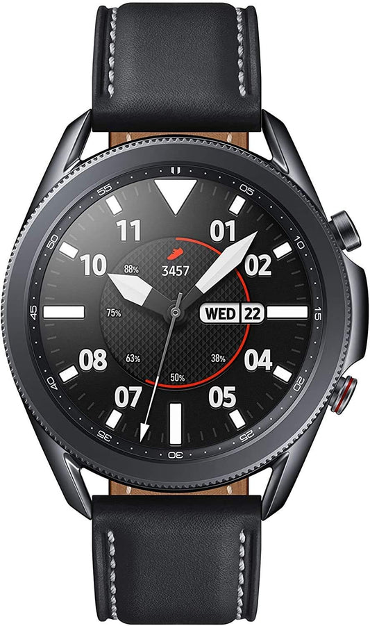 HOTSamsung Galaxy Watch 3 (45mm, GPS, Bluetooth) Smart Watch with Advanced Health Monitoring, Fitness Tracking, and Long Lasting Battery - Mystic Black (Renewed)
