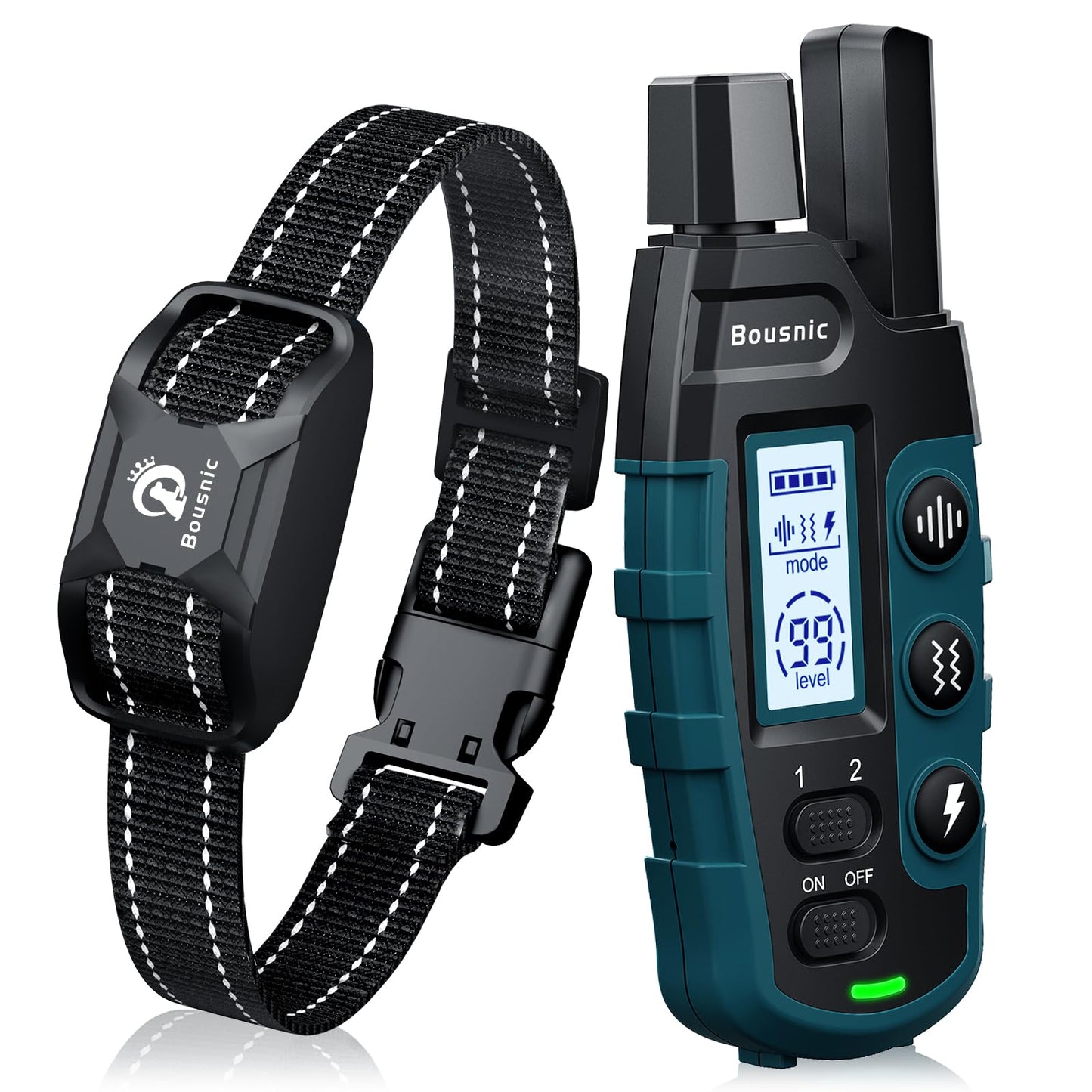HOTBousnic Dog Shock Collar - 3300Ft Dog Training Collar with Remote for 5-120lbs Small Medium Large Dogs Rechargeable Waterproof e Collar with Beep (1-8), Vibration(1-16), Safe Shock(1-99) (Orange)