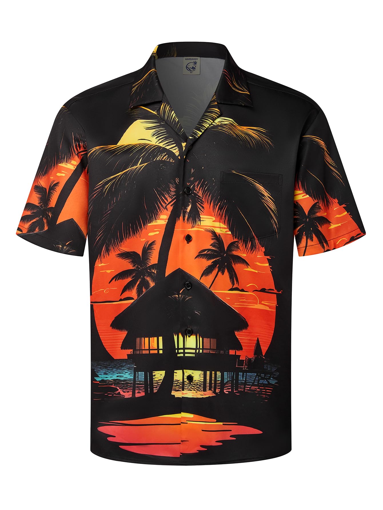 HOTHardaddy Men's Hawaiian Shirt Short Sleeves Coconut Printed Button Down Summer Beach Casual Shirts