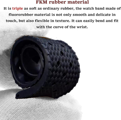 HOTFKM Rubber Watch Strap Quick Release Tropical Style Fluororubber 18mm 19mm 20mm 21mm 22mm Soft Breathable Durable FKM Rubber Watch Band Universal Replacement Band Strap for Men Women