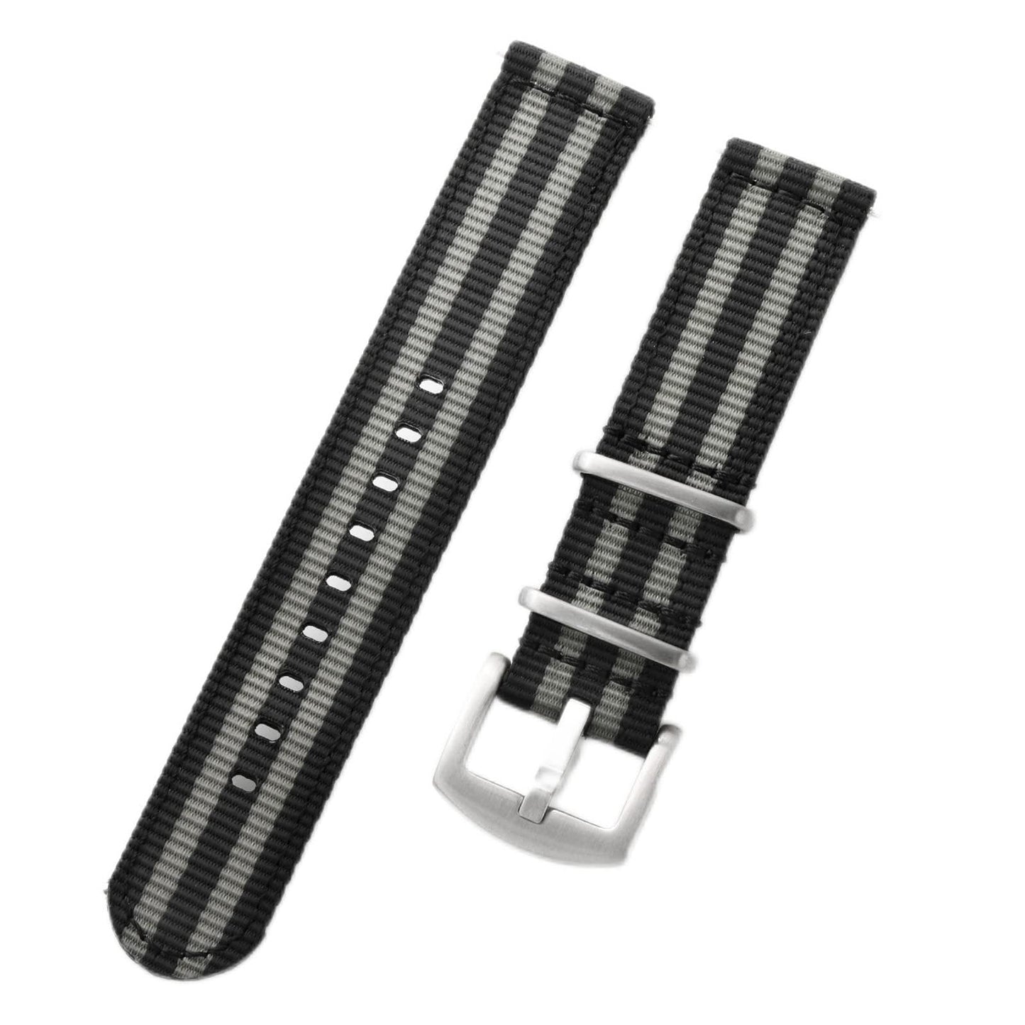 HOTTACTICAL FROG 18 mm 20 mm 22 mm Fast Release Nylon Watch band with Stainless Steel Buckle, Two-Piece Waterproof Nylon Watch Strap for Men and Women
