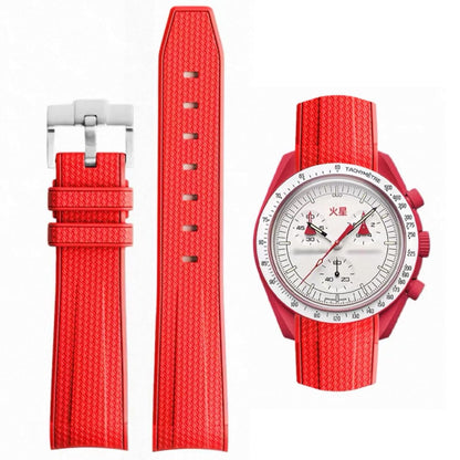 HOTBands for Moonswatch Watch Rubber for Omega x Swatch MoonSwatch 20mm Rolex Seiko Watch Silicone Men with Stainless Steel Replacement Bracelet Original Bracelet Omega x Swatch MoonSwatch Speedmaster
