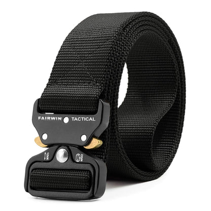 HOTFAIRWIN Tactical Belt, Work Belts for Men Military Webbing Riggers Web Belt Heavy-Duty Quick-Release Buckle