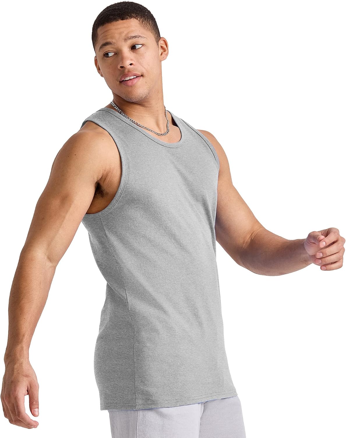 HOTHanes Men's Essentials Tank Top Pack, Midweight Cotton Tanks, Sleeveless Shirts, 3-Pack