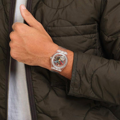 HOTSwatch New Gent Biosourced Unisex Watch Casual Polymer Transparent Quartz Waterproof Clearly New Gent