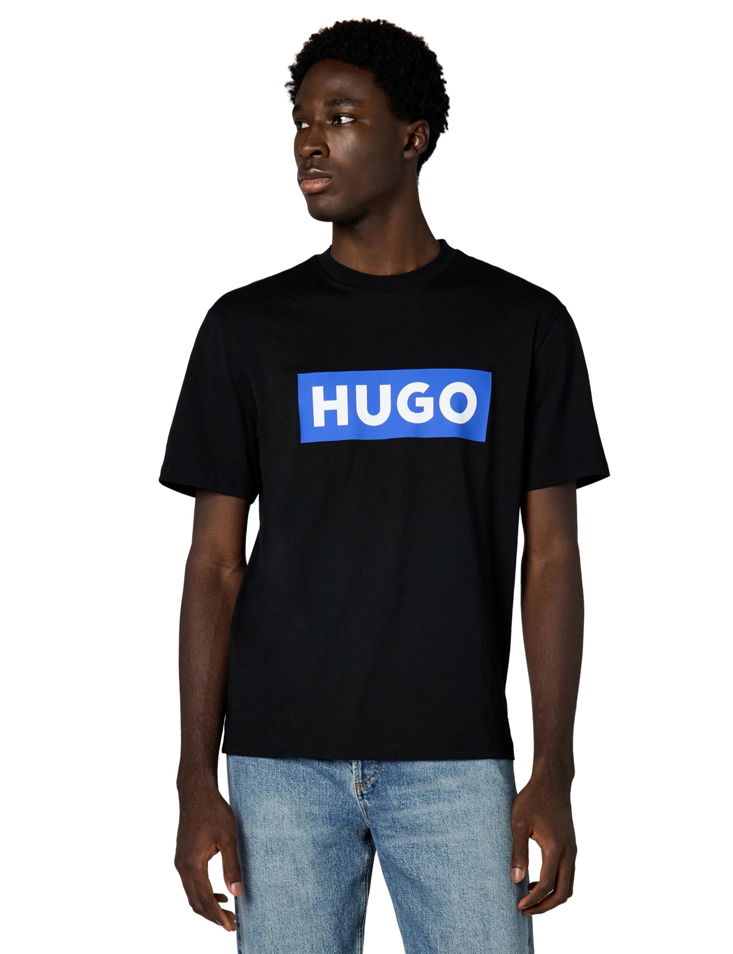 HOTHugo Men's Logo Stripe Cotton Crew Neck T-Shirt
