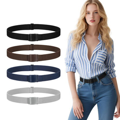 HOTJASGOOD 3/4/5/6 Pack No Show Stretch Belts for Women Invisible Elastic Belt for Jeans Pants Shirt Sweater Tuck Band