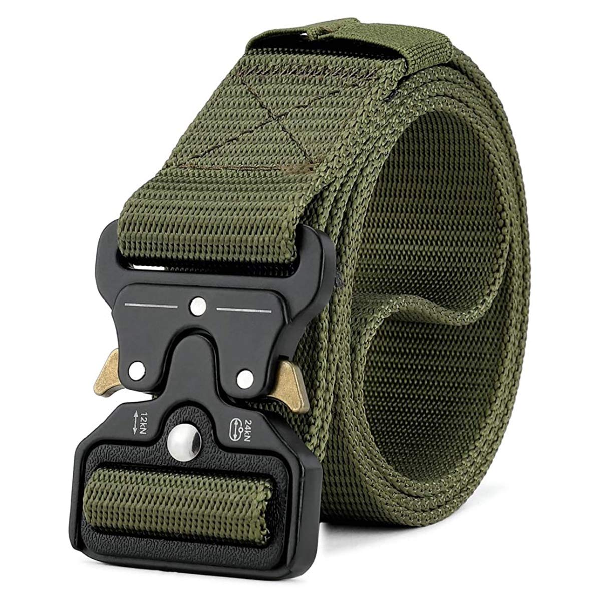 HOTMOZETO Tactical Belts for Men Military Style Work Hiking Riggers Web Gun Belt with Heavy Duty Quick Release Metal Buckle