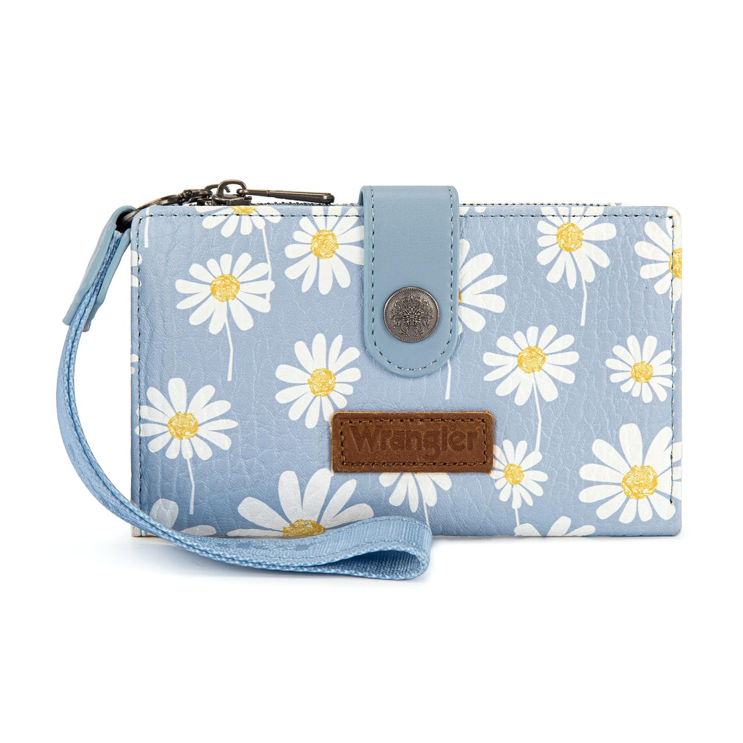 HOTX Wrangler Small Wallet Women, Wristlet Rfid Blocking Wallets Large Capacity Bifold Wallet with Coin Pocket