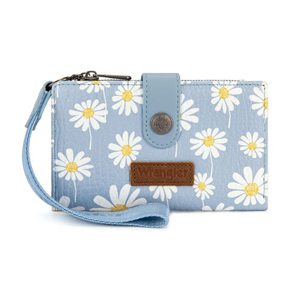 HOTX Wrangler Small Wallet Women, Wristlet Rfid Blocking Wallets Large Capacity Bifold Wallet with Coin Pocket