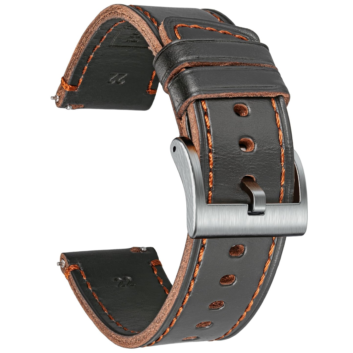 HOThemsut h Leather Watch Bands for Men, Horween Quick Release Leather Watch Strap Vintage Watch Replacement Wrap of 18mm, 20mm, 22mm