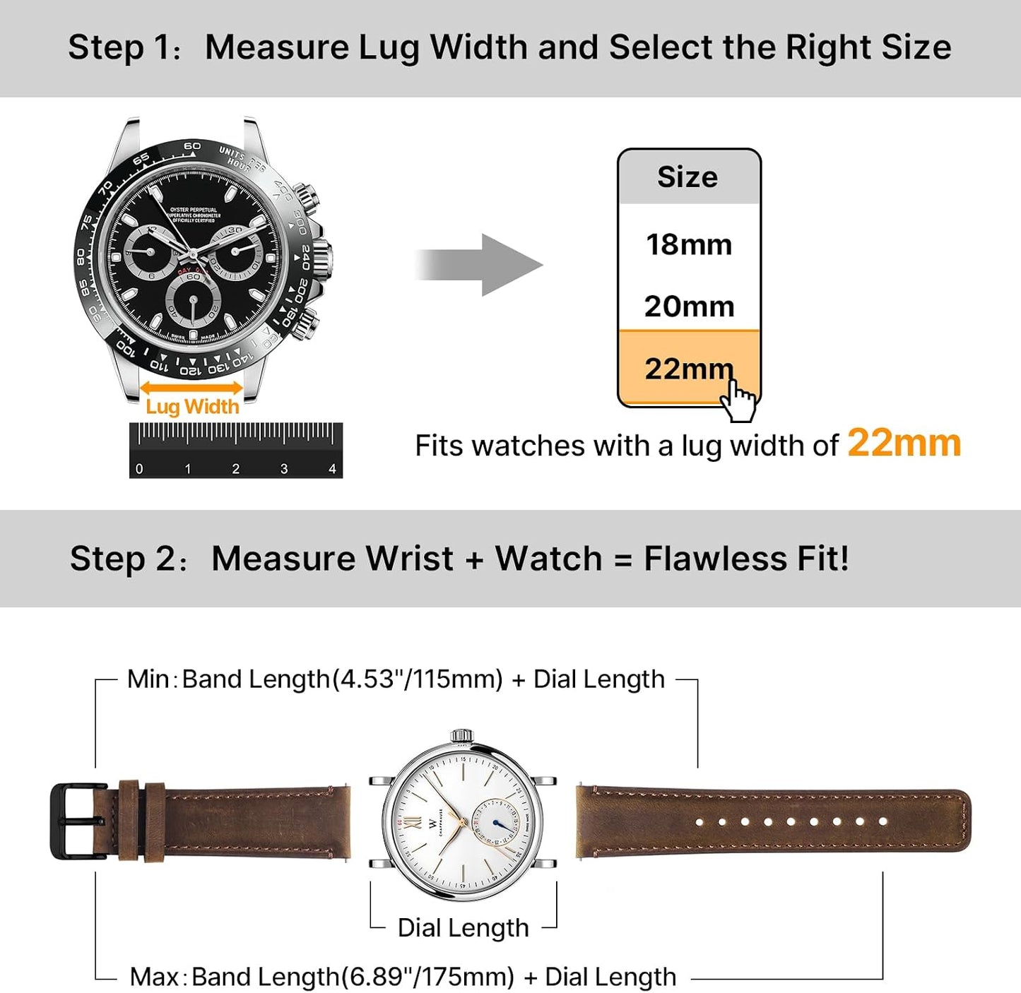 HOTFullmosa 22mm Quick Release Leather Watch Bands for Garmin Samsung Galaxy | 2 Pack Straps for Vivoactive 4(45mm), Venu 4 (45mm)/3/2 (45mm), Samsung Galaxy 46mm, Saddle Brown+Black/Black+Black