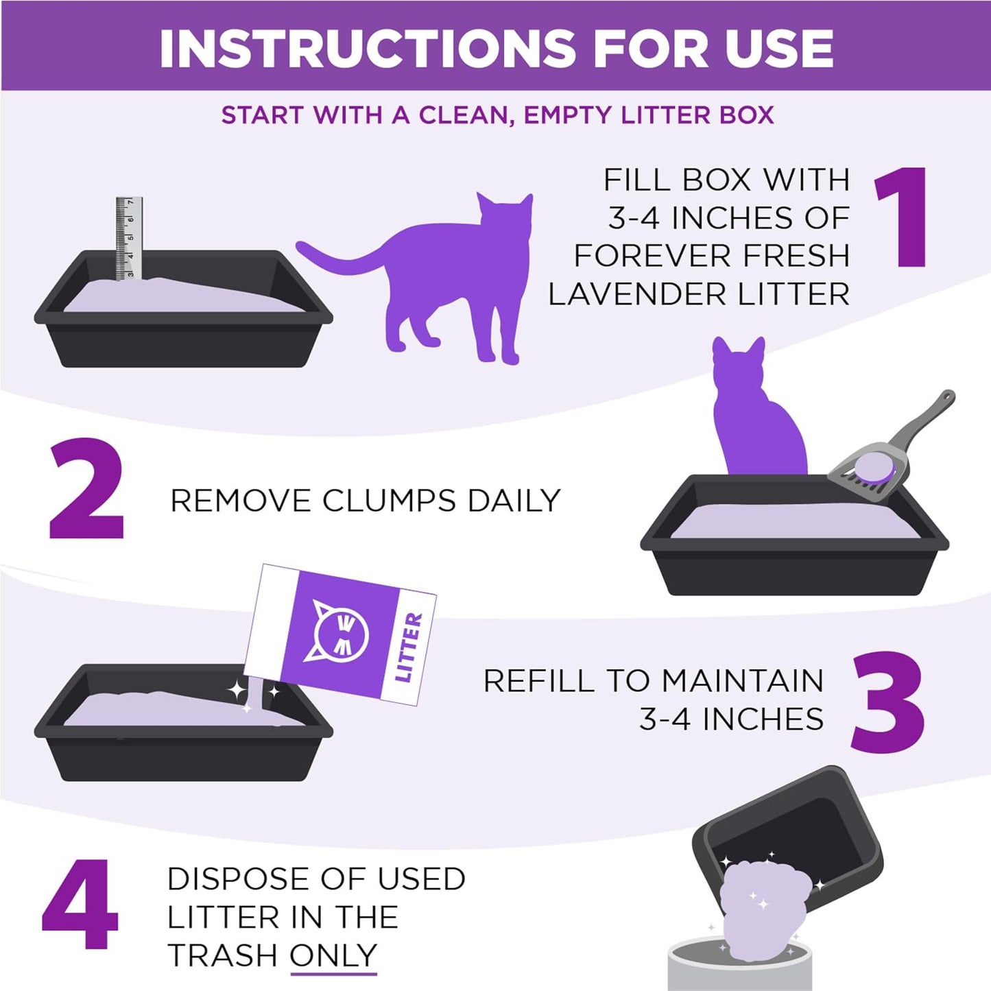 HOTArm & Hammer Forever Fresh Clumping Cat Litter Lavender, MultiCat Cat Litter Odor Control 18lb With 20% More Lavender Freshness, With Essential Oils
