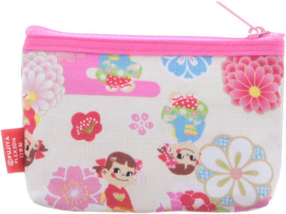 HOTPeko-chan x Kyoto Card Case with Zipper Cream