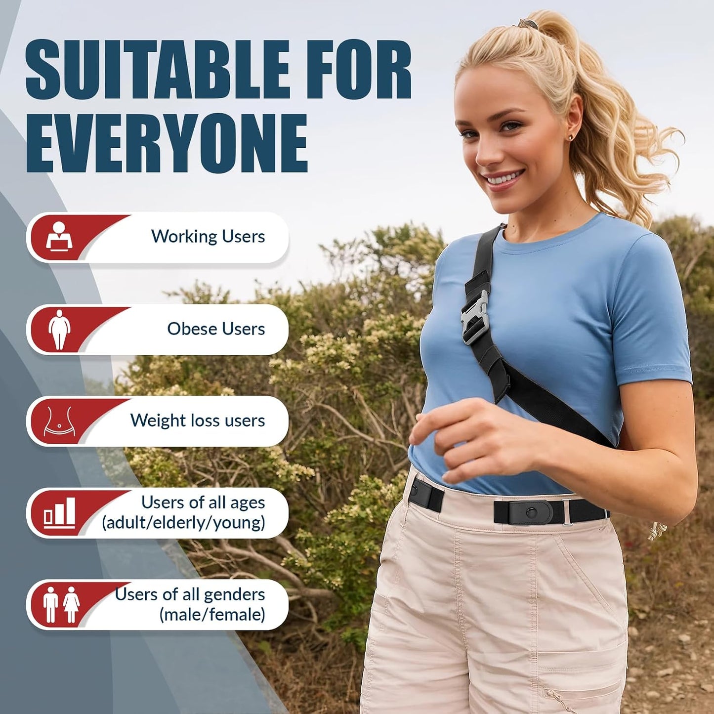HOTWERFORU 3 Pack 4 Pack No Buckle Invisible Stretch Belt Buckle-Free Elastic Belt for Women and Men