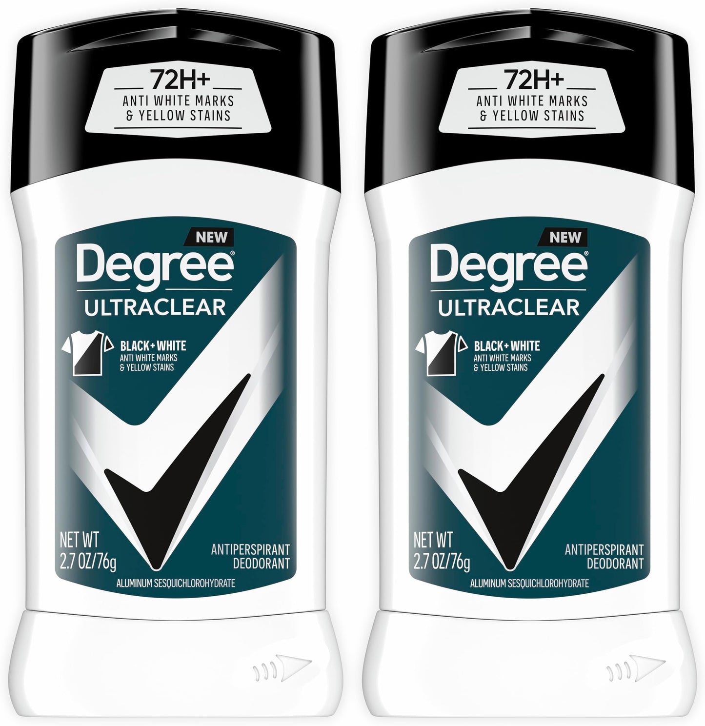HOTDegree Men UltraClear Antiperspirant Deodorant Black + White 4 count 72-Hour Sweat & Odor Protection Antiperspirant For Men With MotionSense Technology 2.7 oz
