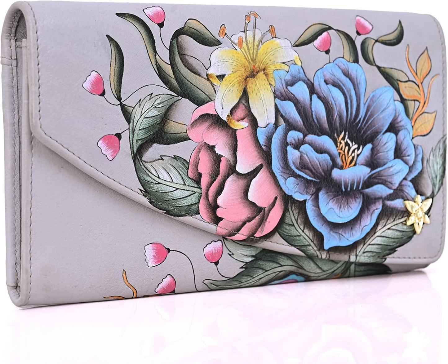HOTAnuschka Women’s Leather Wallet – Hand-Painted Genuine Leather Wallet with RFID Protection - 1174, Wallet