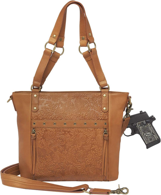 HOTGTM Gun Tote'n Mama Cowhide Conceal Carry Purse, tan, One Size