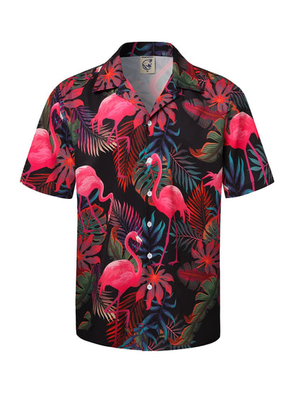 HOTHardaddy Men's Hawaiian Shirt Short Sleeves Printed Button Down Summer Beach Casual Shirts