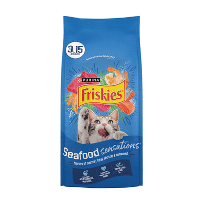 HOTPurina Friskies Dry Cat Food Seafood Sensations With Salmon, Tuna, and Shrimp Flavors - 22 lb. Bag