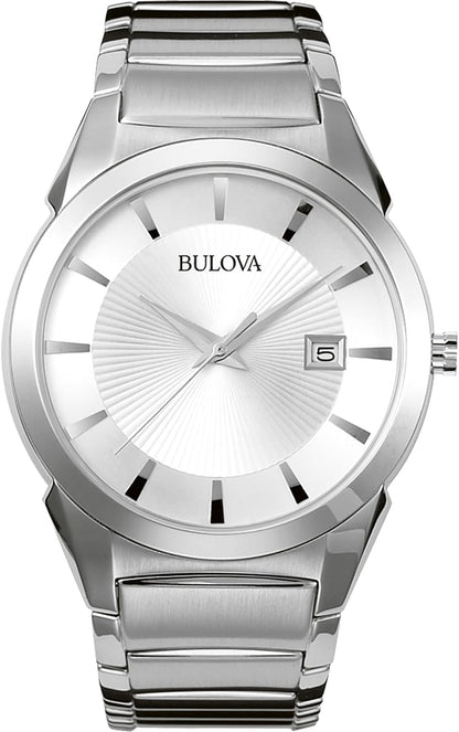 HOTBulova Men's 3-Hand Calendar Date Quartz Watch, Patterned Dial, 38mm Style: 96B015