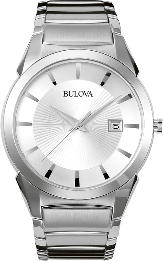 HOTBulova Men's 3-Hand Calendar Date Quartz Watch, Patterned Dial, 38mm Style: 96B015