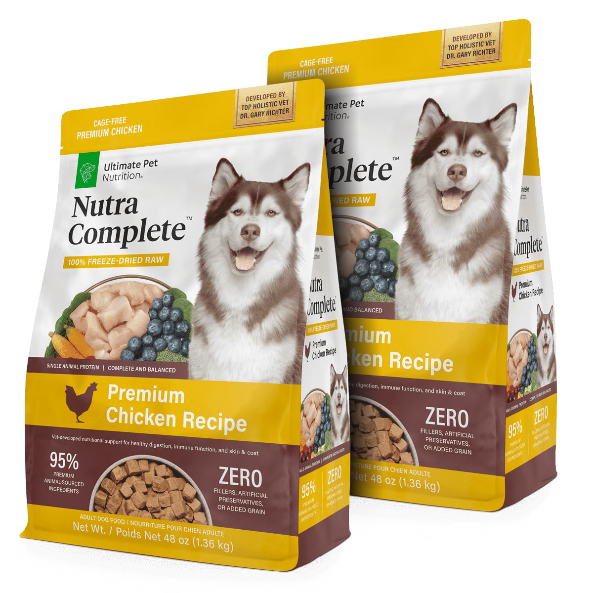 HOTULTIMATE PET NUTRITION Nutra Complete, 100% Freeze Dried Raw Veterinarian Formulated Dog Food with Antioxidants Prebiotics and Amino Acids (1 Pound, Beef)