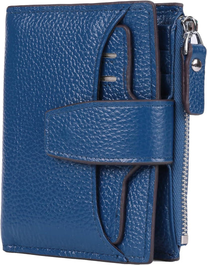 HOTWomen's RFID Blocking Leather Small Compact Bi-fold Zipper Pocket Wallet Card Case Purse with id Window