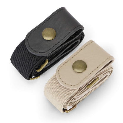 HOTWHIPPY 2 Pack Buckle Free Comfortable Elastic Belt for Women or Men, Buckle-less No Bulge No Hassle Invisible Belts