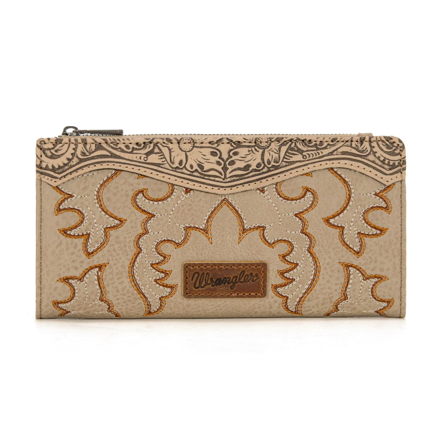 HOTWrangler Wristlet Wallets Western Wallet for Women Floral Tooled Womens Wallet Boot Stitch Purses | Tooled
