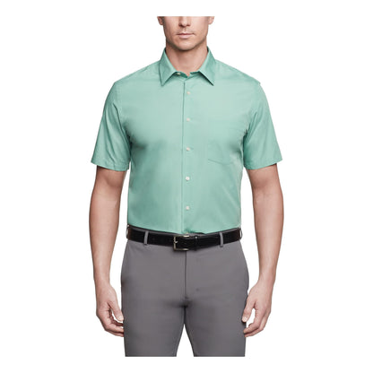 HOTVan Heusen Men's Short Sleeve Dress Shirt Regular Fit Poplin Solid