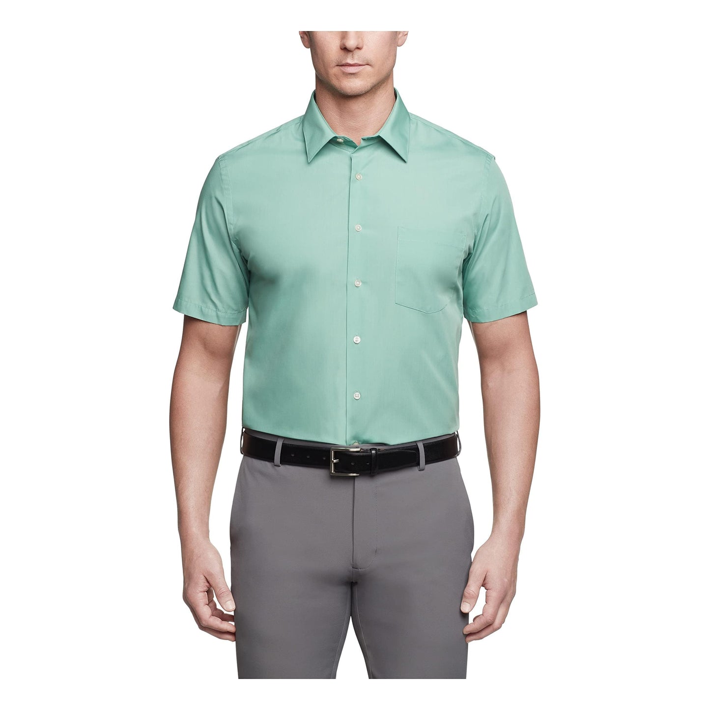 HOTVan Heusen Men's Short Sleeve Dress Shirt Regular Fit Poplin Solid