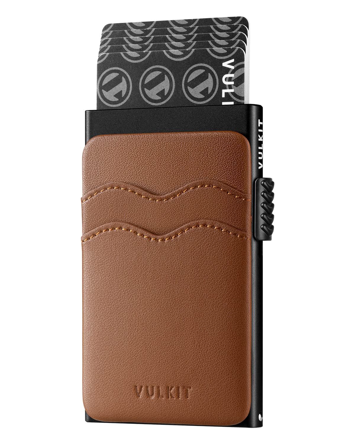 HOTVULKIT Credit Card Holder Minimalist Slim Pop Up Wallet with Leather Slots RFID Blocking for Men and Women Holds 7 Cards and Notes Rose