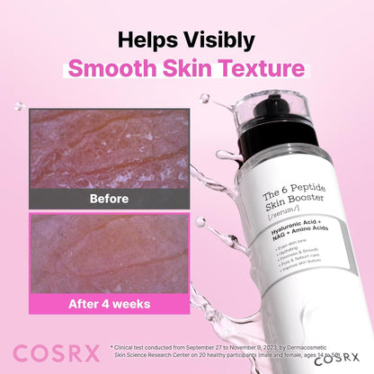 HOTCOSRX 6X Peptide Collagen Skin Booster Toner Serum for Dull & Uneven Skin, Preps Skin with Copper Peptides, GHK-Cu, Skin Renewal Boosting Facial Essence, Korean Skin Care, 5.07 oz