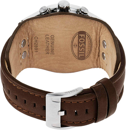 HOTFossil Men's Watch, Coachman Quartz Stainless Steel and Chronograph Leather Watch for Men