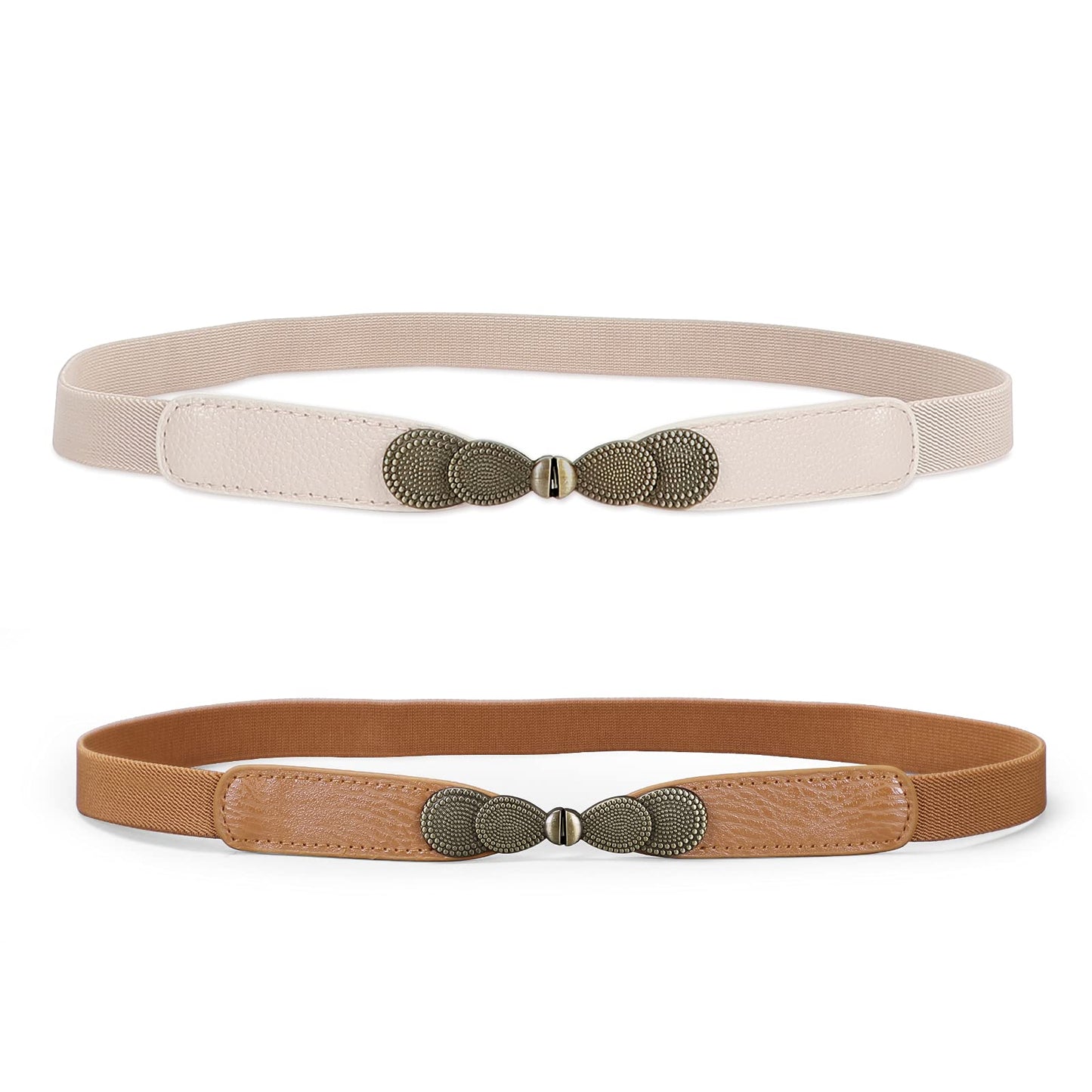 HOTJASGOOD Women Skinny Elastic Stretch Belt for Dresses Retro Ladies Waist Vintage Thin Belt