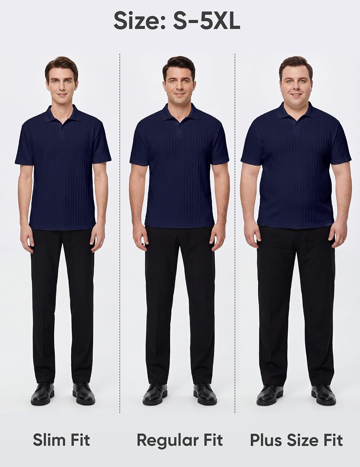 HOTJMIERR Mens Casual Polo Shirt Summer Short Sleeve Vacation Button Beach Knit Stretchy Golf Shirts