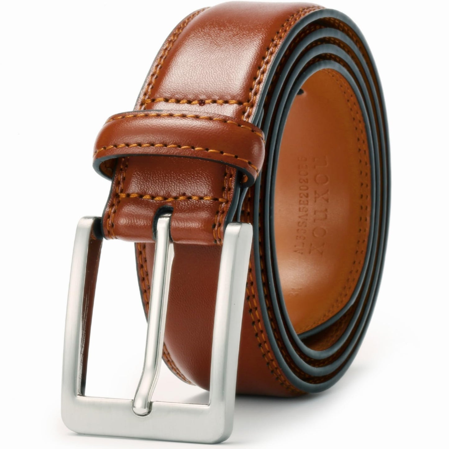 HOTXOUXOU Men's Casual Leather Jeans Belts Classic Work Business Dress Belt with Prong Buckle for Men