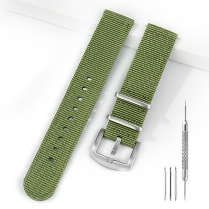 HOTTACTICAL FROG 18 mm 20 mm 22 mm Fast Release Nylon Watch band with Stainless Steel Buckle, Two-Piece Waterproof Nylon Watch Strap for Men and Women