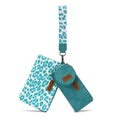 HOTMontana West X Wrangler Keychain Wristlet Wallets for Women Dual Pouch Wristlet with Zipper Coin Purse Large Capacity and Easy to Carry