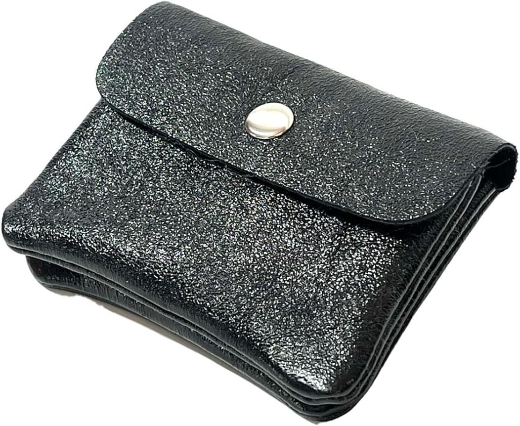 HOTSmall Women's Wallet in Genuine Italian Leather (Black)