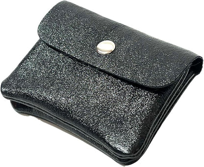 HOTSmall Women's Wallet in Genuine Italian Leather (Black)