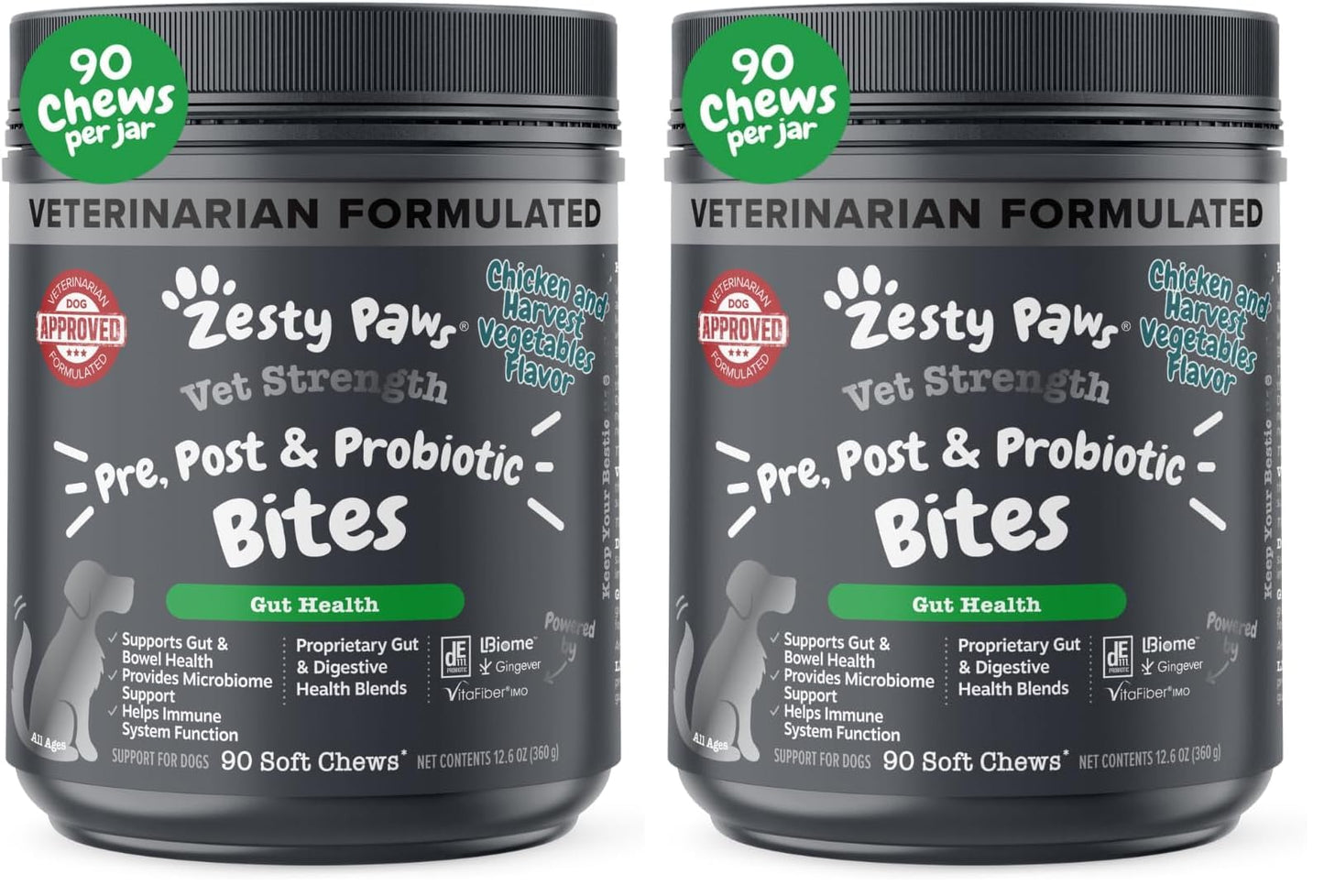 HOTZesty Paws Probiotics for Dogs - Digestive Enzymes for Gut Flora, Digestive Health, Diarrhea & Bowel Support - Clinically Studied DE111 - Dog Supplement Soft Chew for Pet Immune System - Pumpkin, 90ct