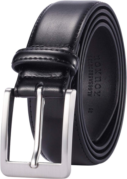 HOTXOUXOU Men's Casual Leather Jeans Belts Classic Work Business Dress Belt with Prong Buckle for Men